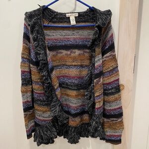 Susan Bristol Vintage Cardigan Sweater Sz. L Ruffles